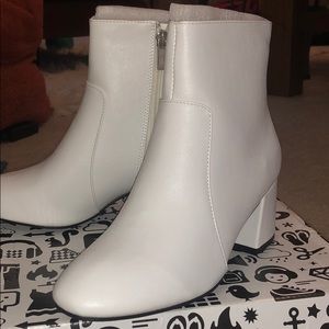 White zip up booties